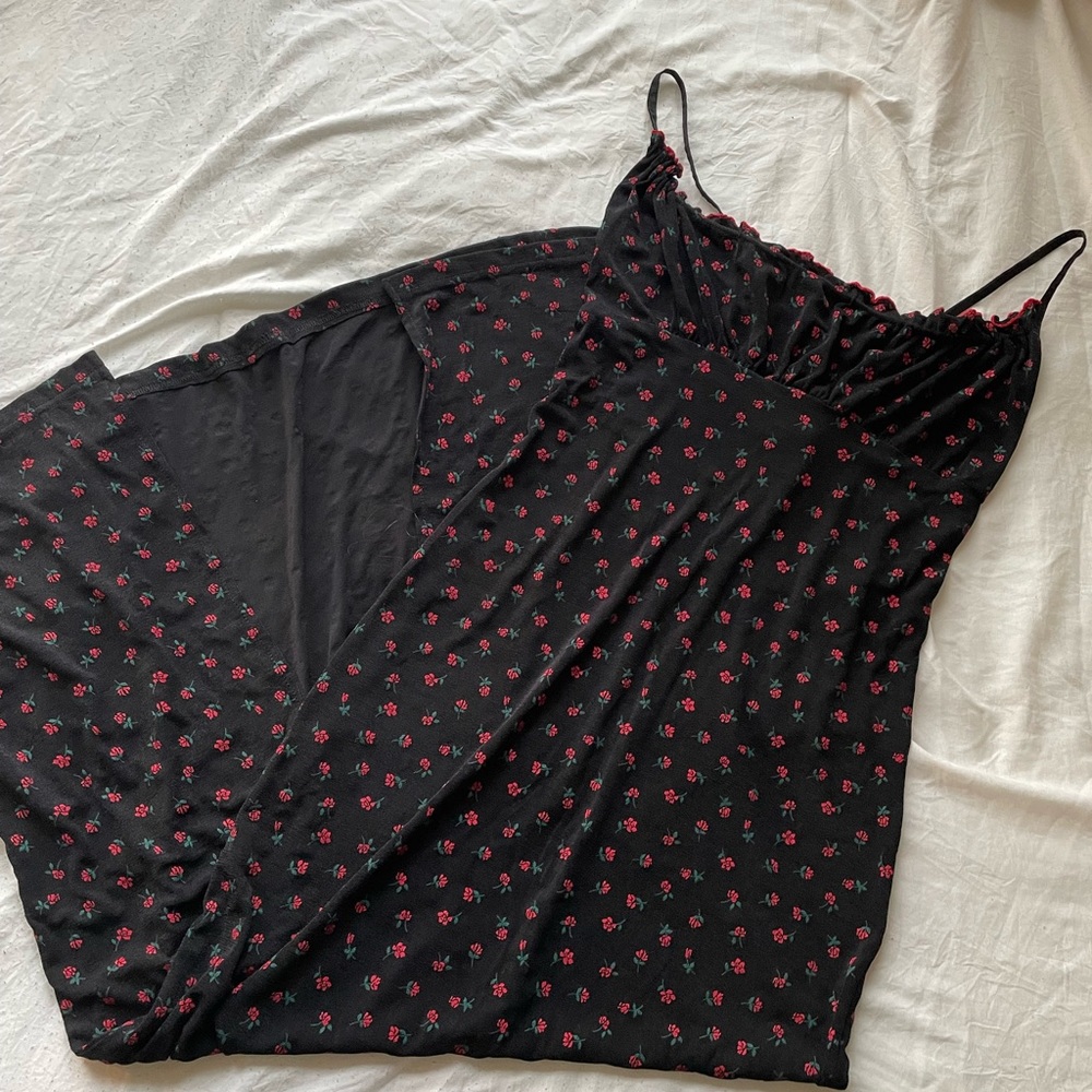 90s rose printed maxi dress